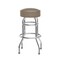 Emma and Oliver Retro Backless Double Ring Chrome Restaurant Dining Barstool